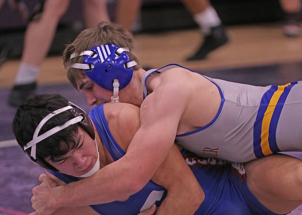 Libby's Connor Benson was 2-2 at 152 pounds Saturday, Dec. 2, at the Owen Invitational in Polson. (Photo courtesy Bob Gunderson)