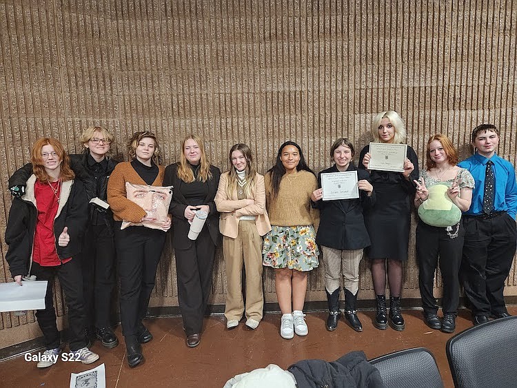 The Libby High School speech and debate team includes Layla Dagel, Madison Brush, Baylie Ames, Cash Vaughn, Julianna Shumate, Jasper Bowers, Teague Thompson, Addison Skranak, Max Gorsch, Daphne Johnson and Isabella Meyer. Saturday. the Loggers are hosting their first tournament in more than a decade. (Kim Lee photo courtesy)