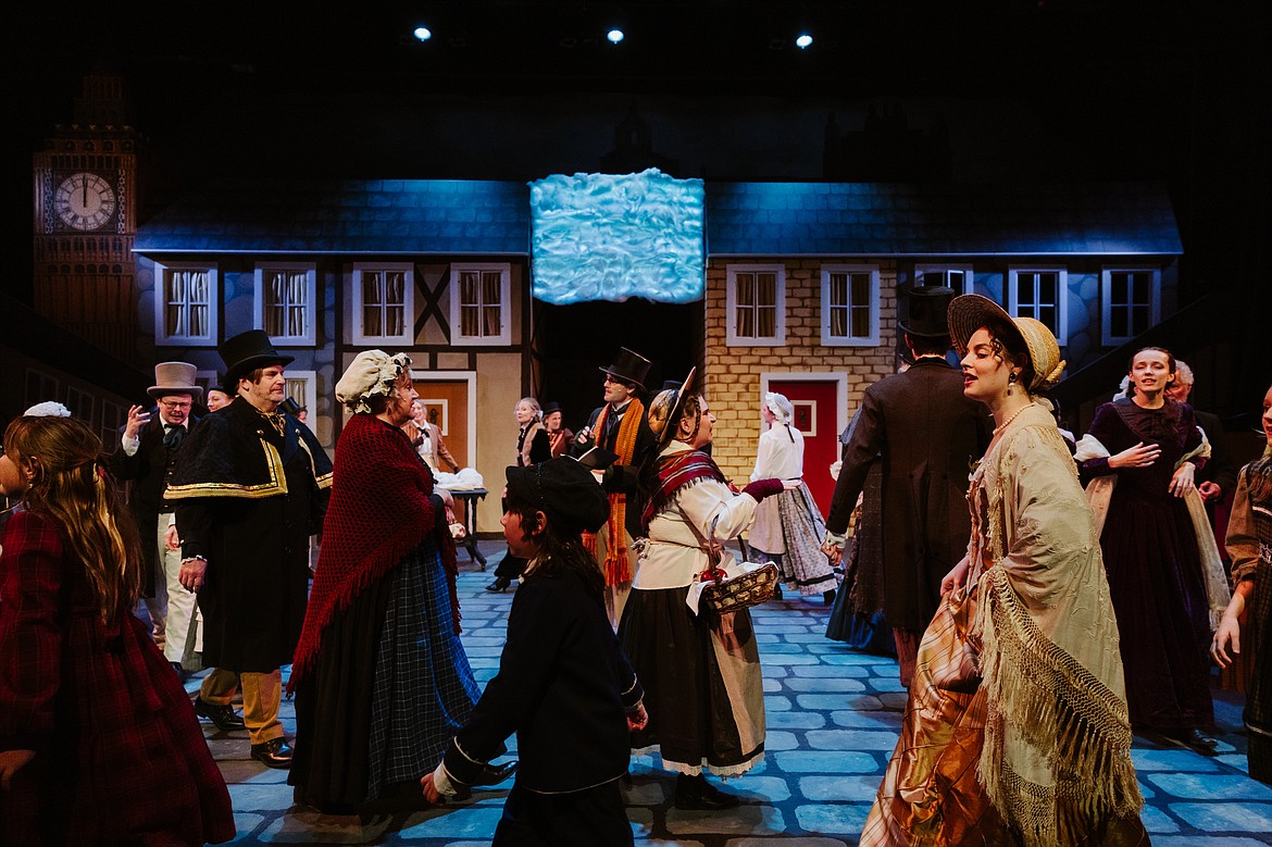 Cast members perform at the O'Shaughnessy Cultural Arts Center in Whitefish during a dress rehearsal for Whitefish Theatre Company's production of "A Christmas Carol." (Photo courtesy of Matt Wetzler/Thewmatt Photography)