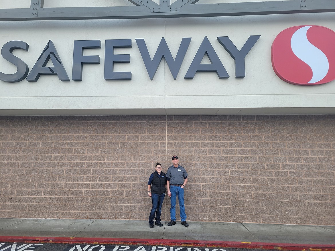 Kym Sears, assistant store director, and Michael Glidden, meat department manager, of the Safeway store in Ironwood Square.