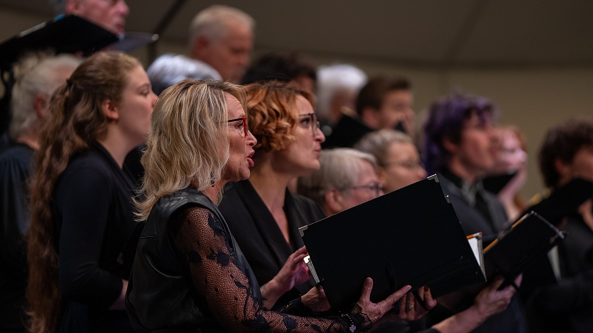 NIC Cardinal Chorale member Melissa Panke sings onstage at NIC’s Choral Kaleidoscope concert on Oct. 3 at the Boswell Hall Schuler Performing Arts Center on NIC’s Coeur d’Alene campus.