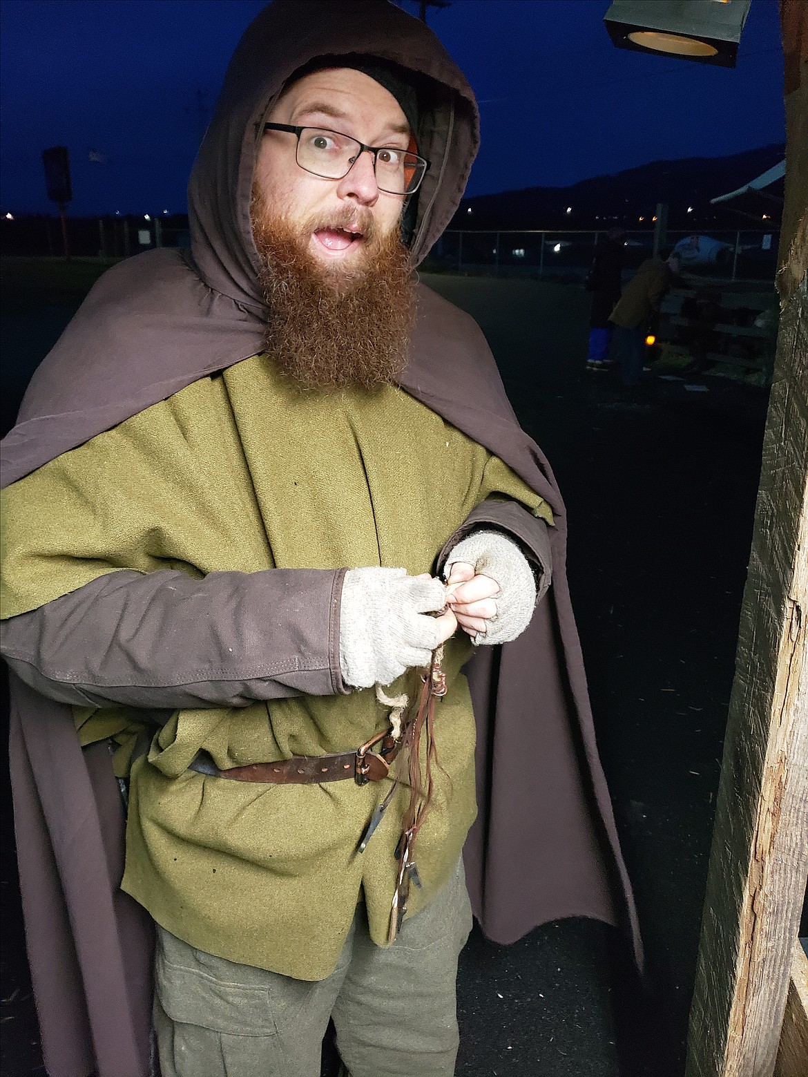 David Walker of Fire Iron Forge volunteers to display some works and to make new ones during A Night of Bethlehem at Stateline Speedway.