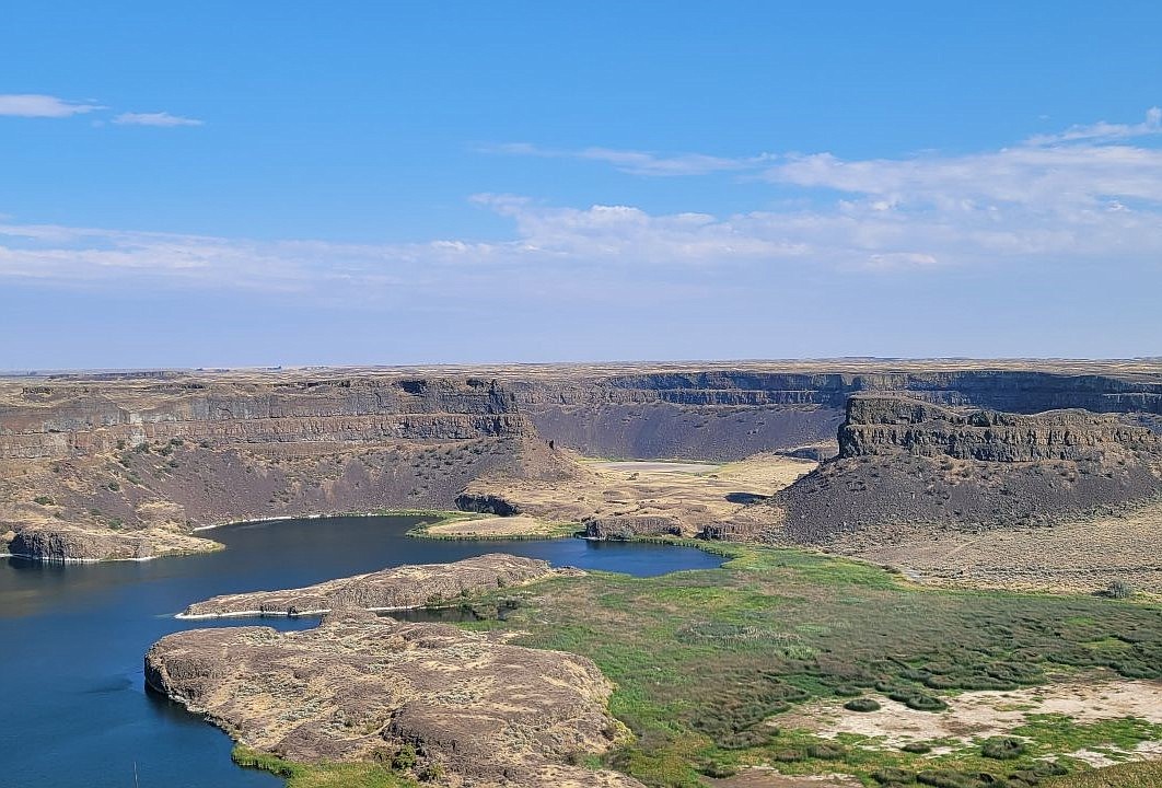 The view from the visitors center at Sun Lakes-Dry Falls State Park a ways north of Soap Lake. The most recently appointed member of the Grant County Tourism Commission is David McWalter, a longtime resident of the area and an interpretive ranger at the park.