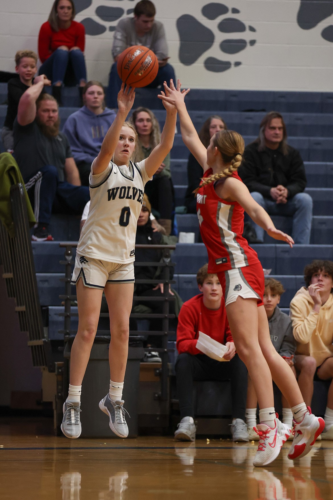JASON DUCHOW PHOTOGRAPHY
Lake City freshman Macy Murphey (0) sinks a 3-pointer against Sandpoint on Tuesday night at Lake City.