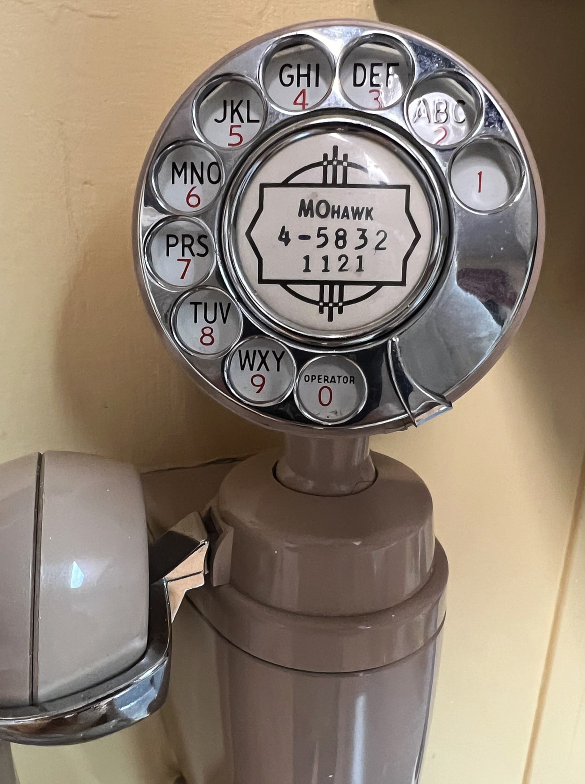 Tom Hearn’s rotary dial phone with the “Mohawk” prefix.