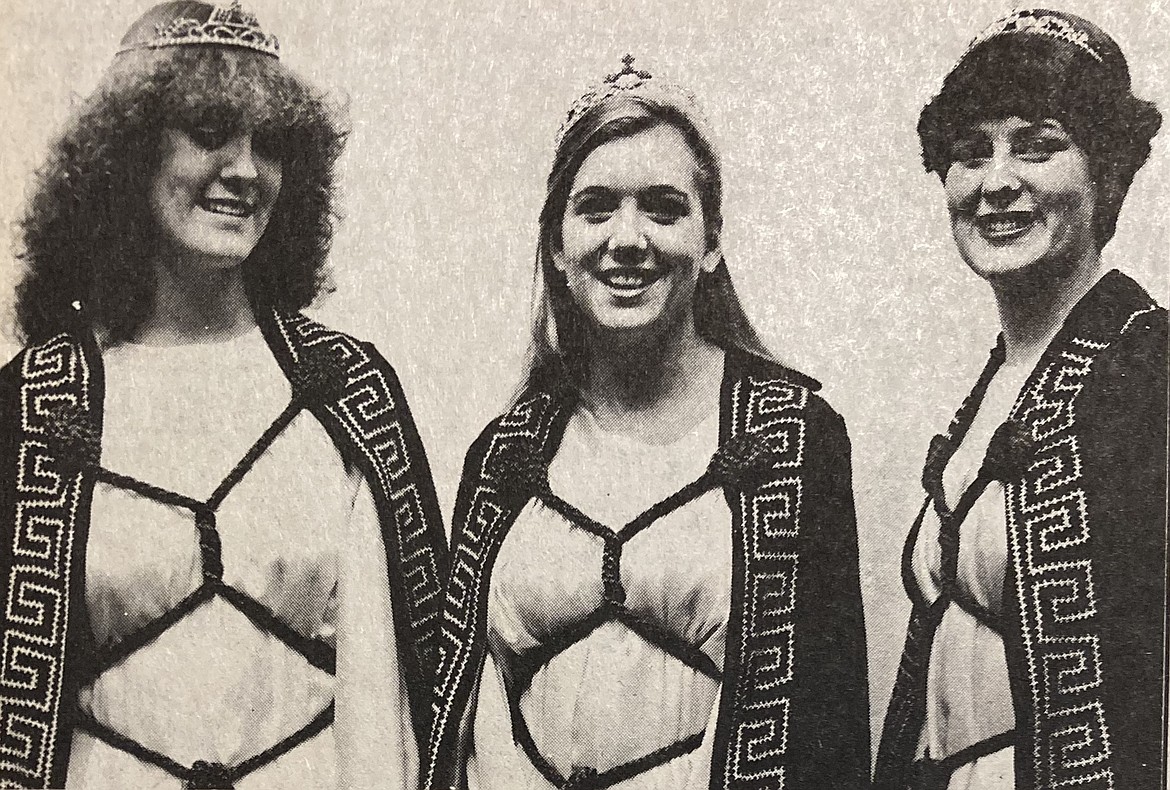As a 16-year-old, in December 1978, Eve Knudtsen, right, was the junior princess for Job’s Daughter Bethel 7. The other two girls are Senior Princess Shanette Willis, left, and Honored Queen Chris Haynes.