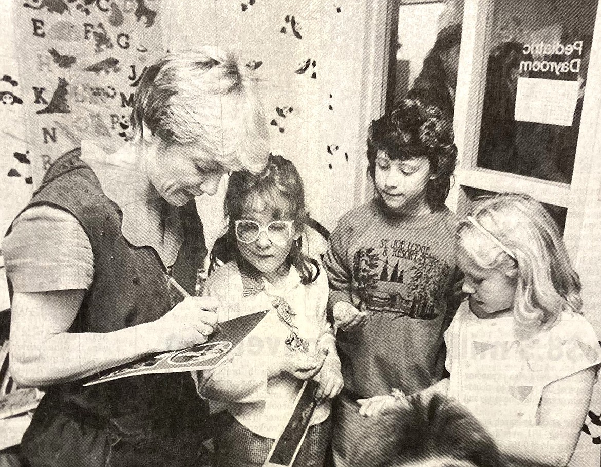 Former Olympian Cathy Rigby visited kids at Kootenai Medical Center.