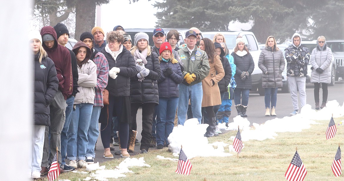 People watch the Wreaths Across America ceremony Saturday in Coeur d'Alene.