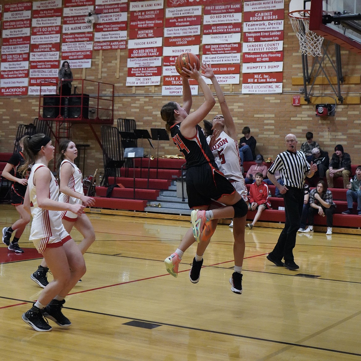 Trotters forward Katelyn Subatch goes strong to the hoop during the Trotters win over Noxon Saturday night in Noxon, 35-17. (Courtesy photo)