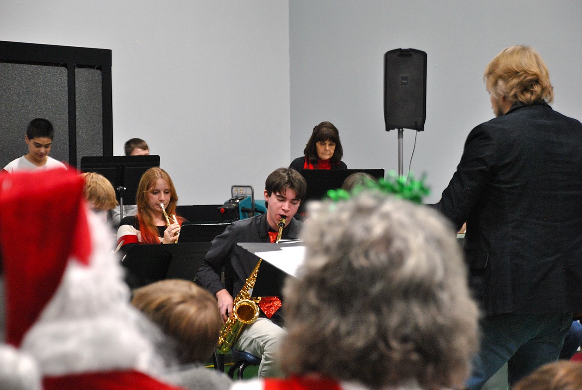 During the Christmas concert last Monday at St. Regis local community members joined the junior high and high school bands, which has become a special tradition for the students and volunteers alike. (Mineral Independent/Amy Quinlivan)