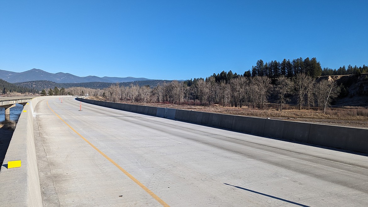 Drivers will notice the standing-platform under this east bound bridge from the west bound bridge, but no work will be done until next spring. I-90 is orange-cone-free for now. (MDT photo)