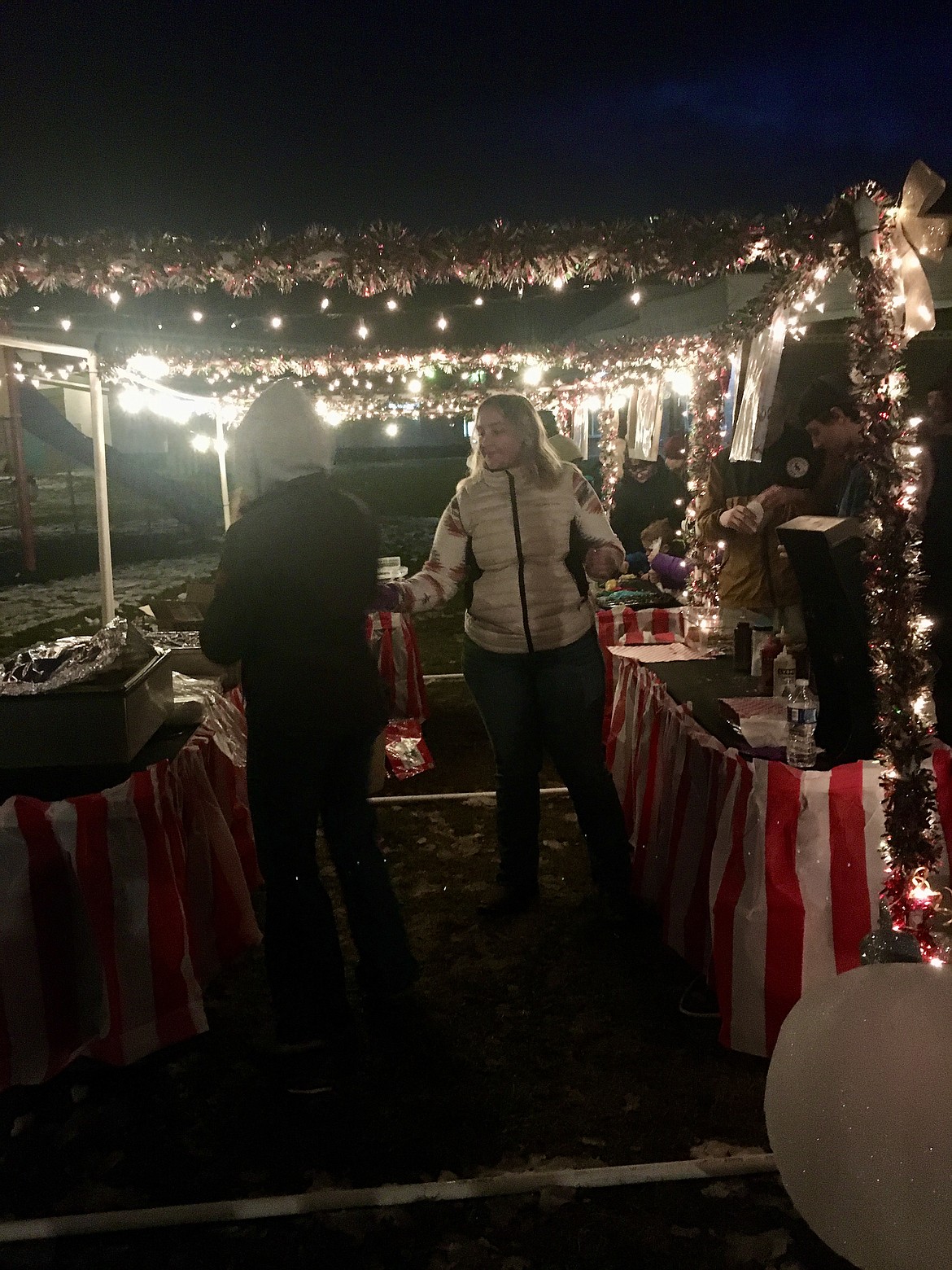 Senior Brooke Filek helped hand out food during the event last Monday. (Mineral Independent/Amy Quinlivan)