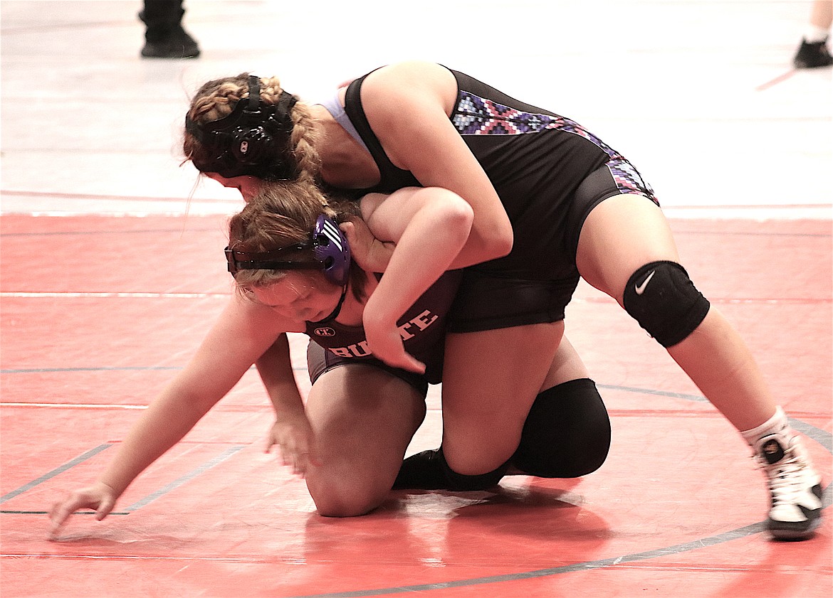Mission-Charlo's Meadow Ragen placed seventh in the 165-pound girls bracket at CMR Holiday Classic in Great Falls. (Michelle Sharbono photo)