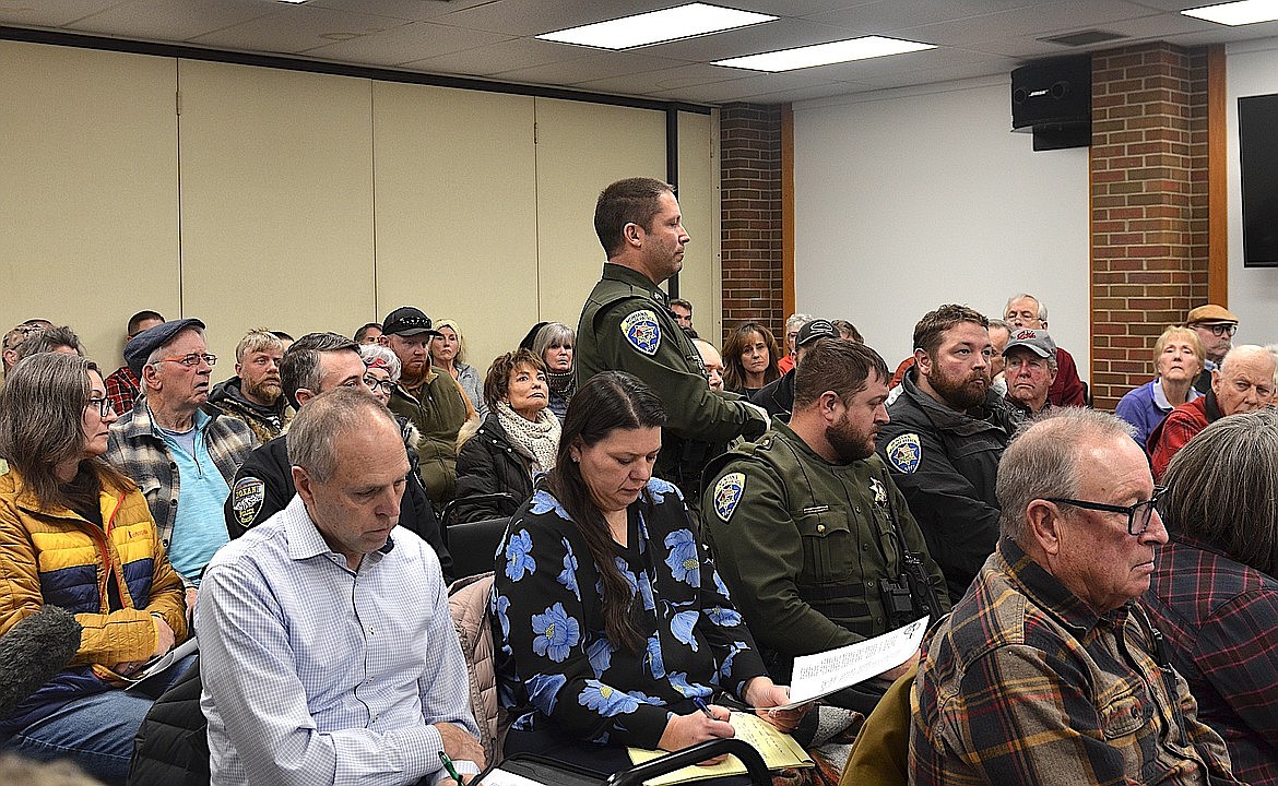 The third floor conference room at the Lake County Courthouse was packed last Thursday as law enforcement, legislators and members of the community gathered for a public meeting about the possible impacts of the county's decision to withdraw from Public Law 280. (Kristi Niemeyer/Leader)