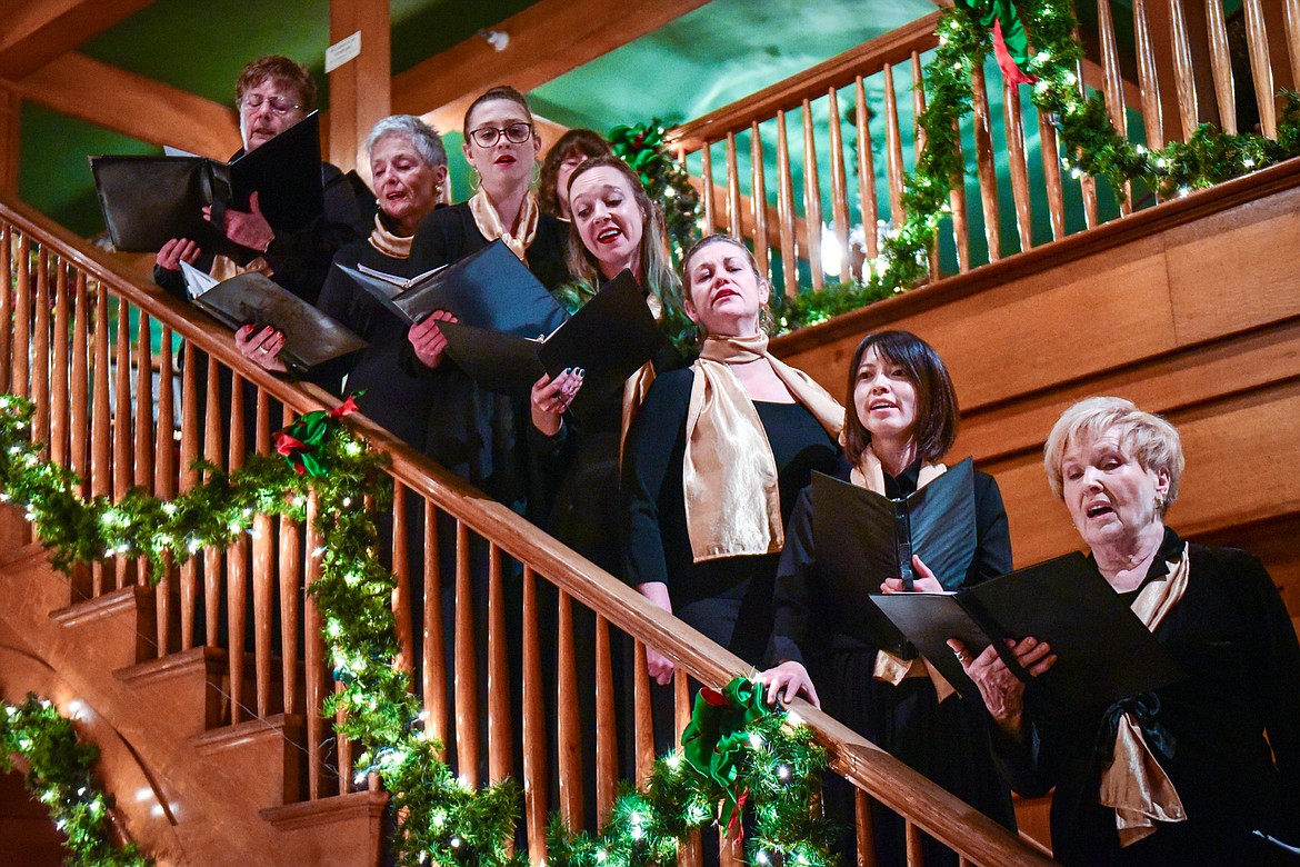 Members of the Valley Voices Community Choir's Evensong sing Christmas Carols at Conrad Mansion on Tuesday, Dec. 19. (Casey Kreider/Daily Inter Lake)