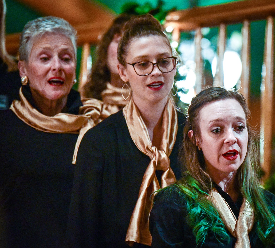 Members of the Valley Voices Community Choir's Evensong sing Christmas Carols at Conrad Mansion on Tuesday, Dec. 19. (Casey Kreider/Daily Inter Lake)