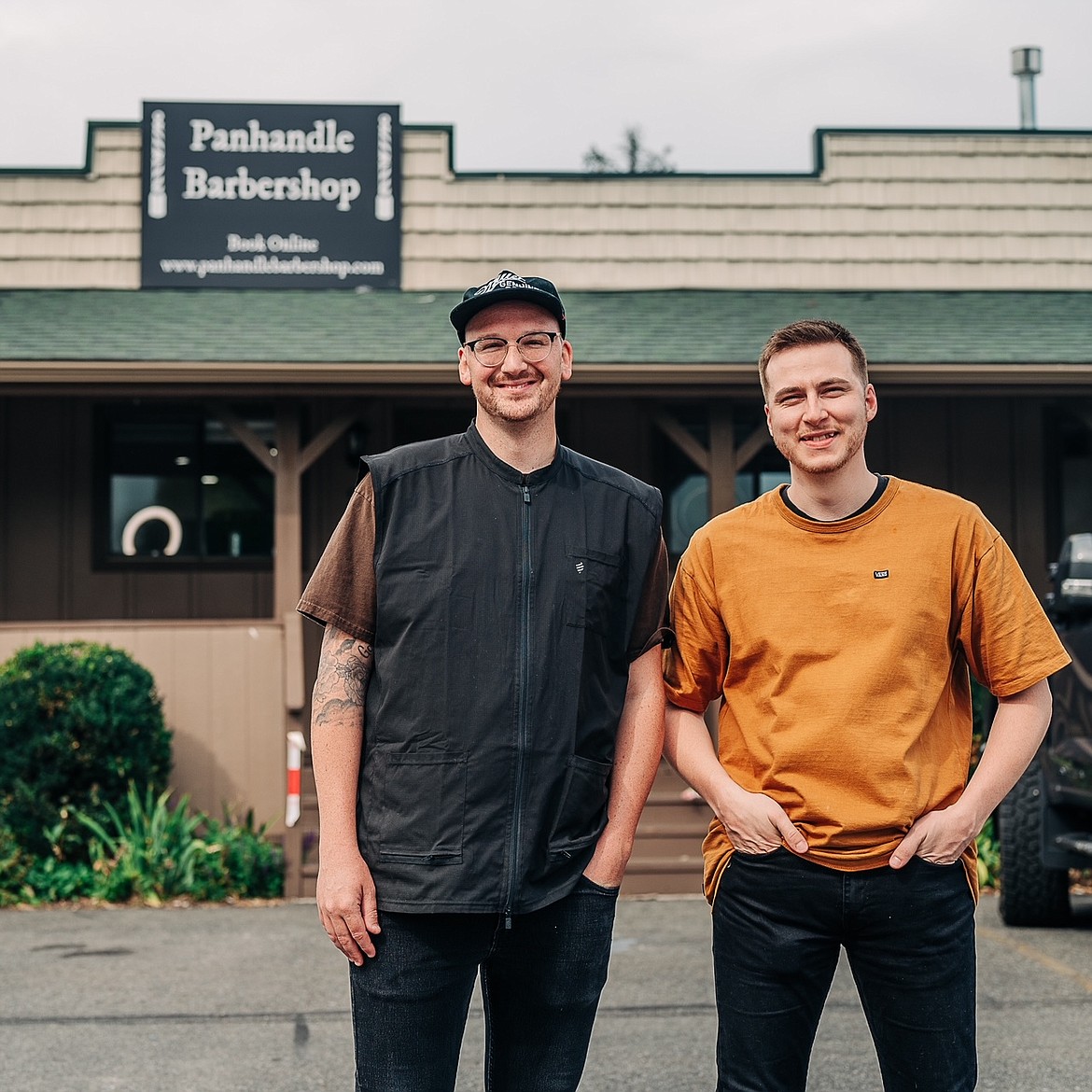 Panhandle Barber Noel Riskie (left) and Jake Garcia, owner/barber.