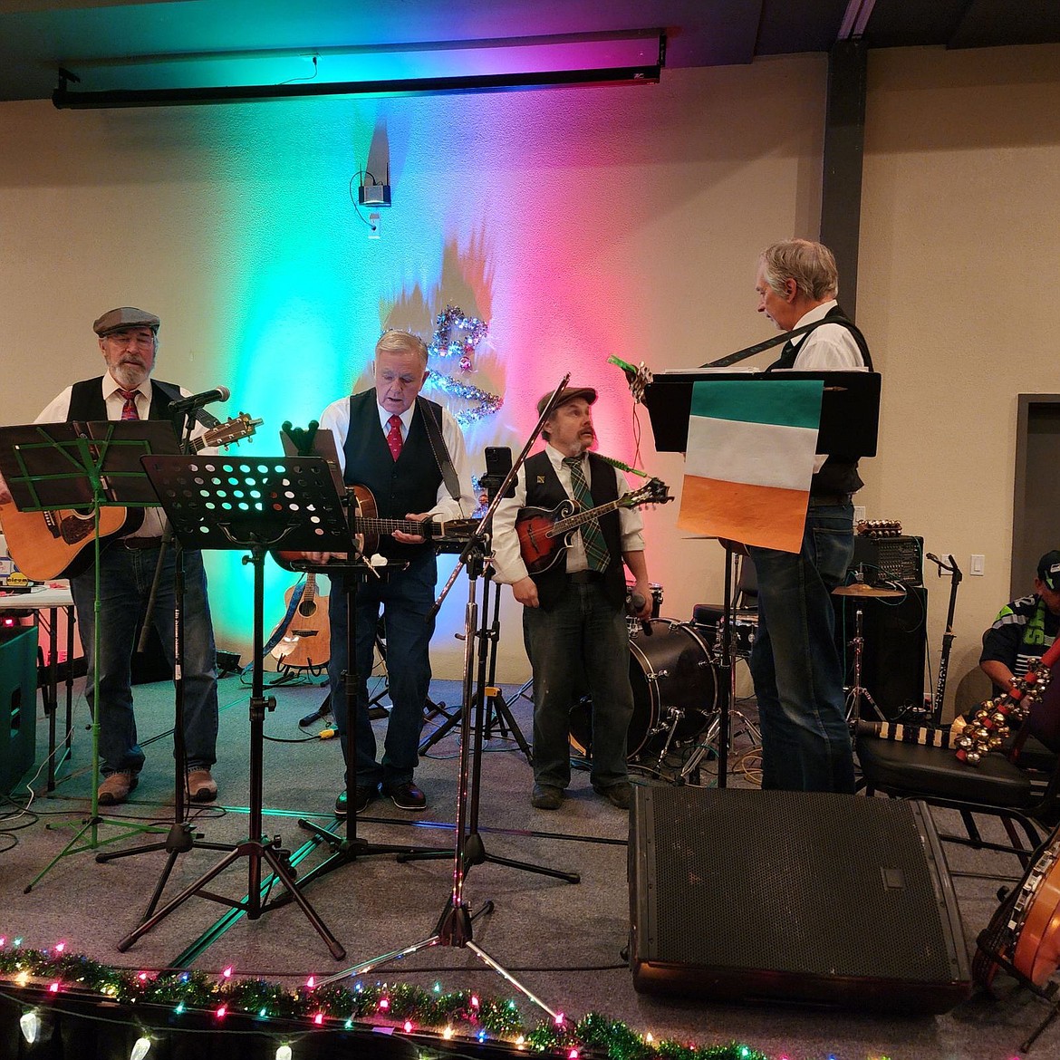 The Shamrockers performing at the benefit for the Warming center on Dec. 20. Left, John Glueckert, Rick Skates, Mike Lozar, and Neal Lewing. Missing is Rob Sloan. (Berl Tiskus/Leader)