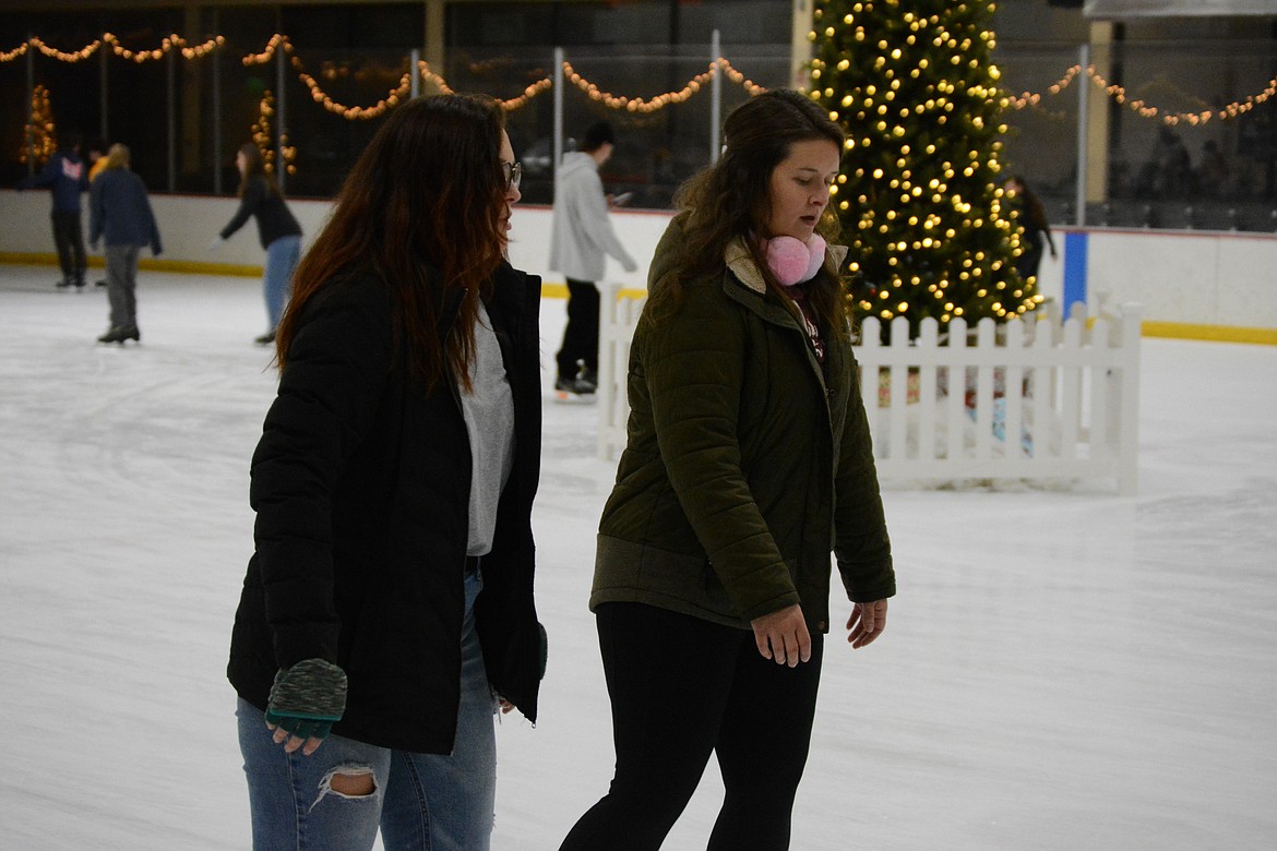 Sheyenne Shamburg and Summer Shamburg stopped by Frontier Ice Arena Wednesday for some bonding time on the ice.