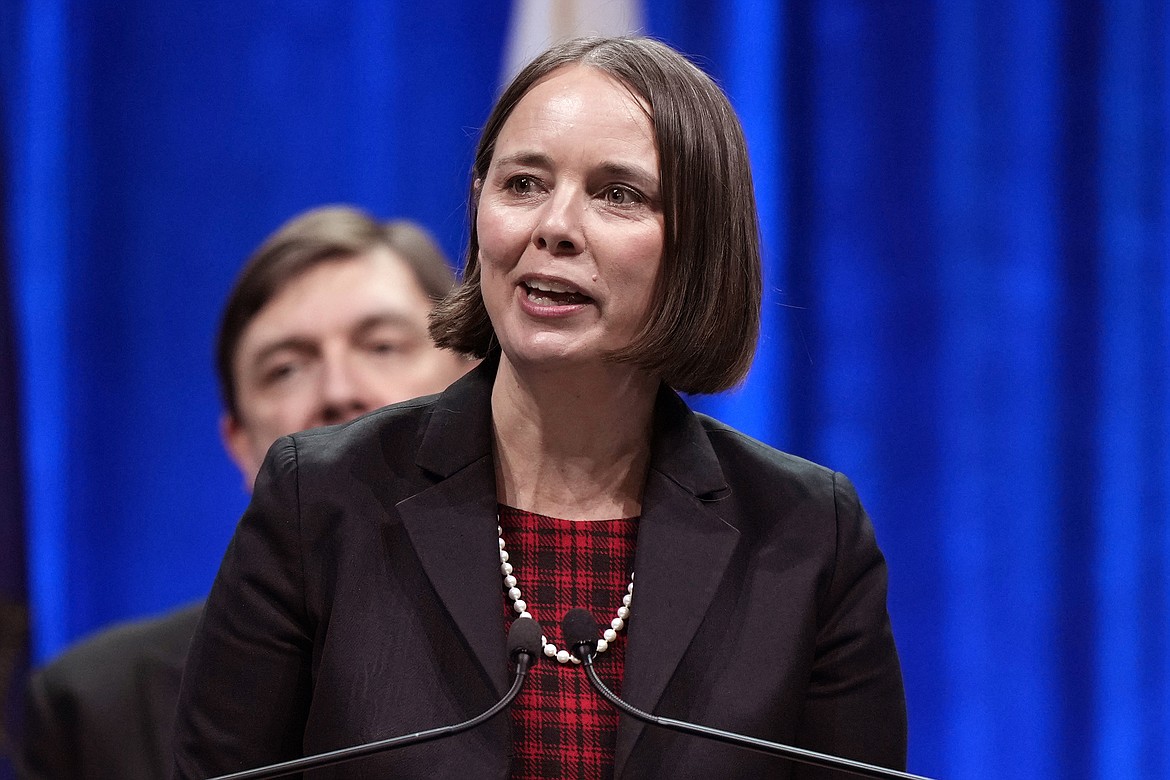 Secretary of State Shenna Bellows speaks at an event, Jan. 4, 2023, in Augusta, Maine. Bellows on Thursday, Dec. 28, removed former President Donald Trump from the state’s presidential primary ballot under the Constitution’s insurrection clause, becoming the first election official to take action unilaterally in a decision that has potential Electoral College consequences. (AP Photo/Robert F. Bukaty, File)