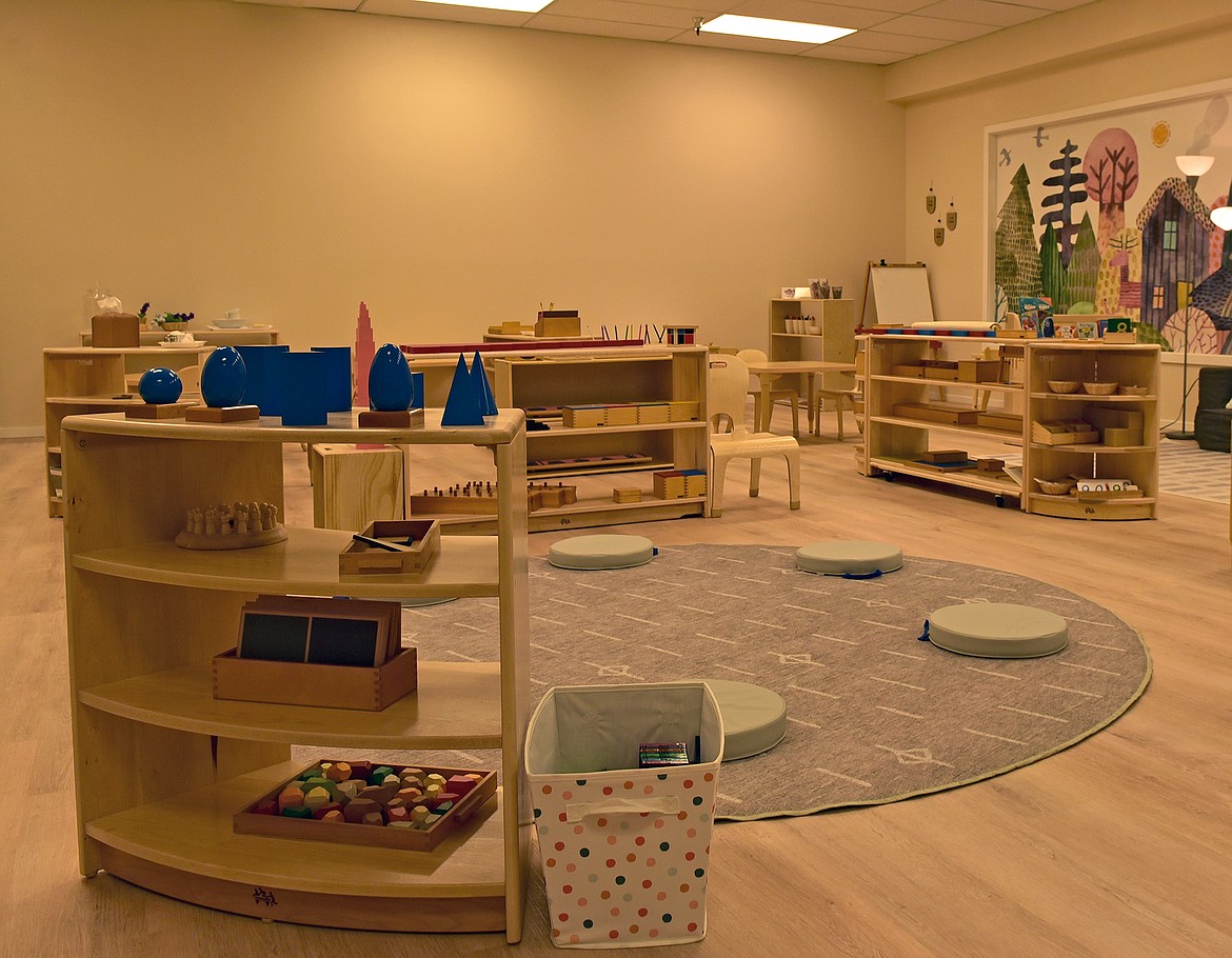 The inviting and open-concept learning space at Big Sky Montessori bilingual preschool. (Whitney England/Whitefish Pilot)