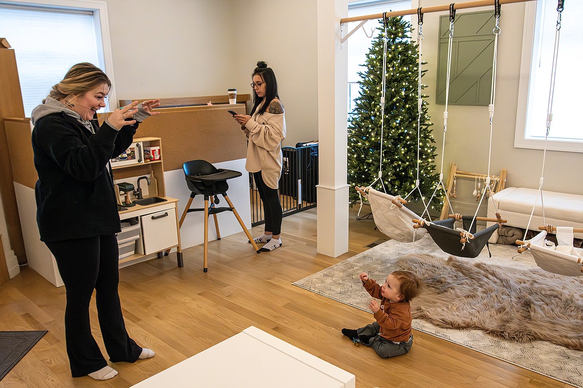 Catherine Mischke and Kendra McKoon work at Lil Buckaroo’s childcare center on Wednesday, Dec. 20. (Avery Howe photo)