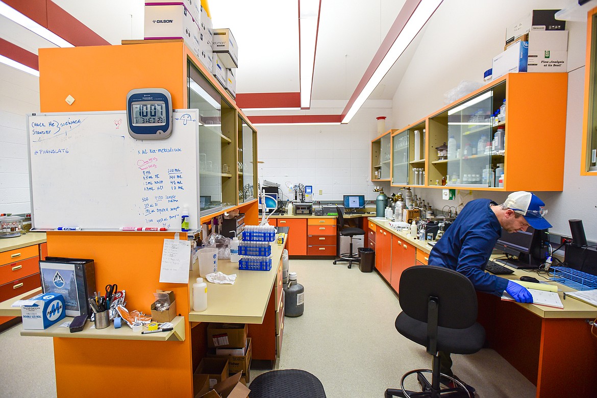 Research lab manager Adam Baumann works inside one of the laboratories at Flathead Lake Biological Station on Wednesday, Jan. 3. (Casey Kreider/Daily Inter Lake)