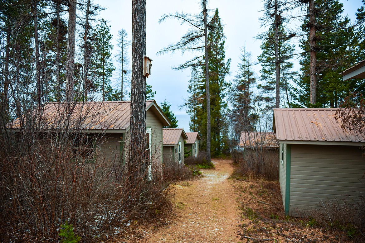 Rows of residential cabins at Flathead Lake Biological Station on Wednesday, Jan. 3. (Casey Kreider/Daily Inter Lake)