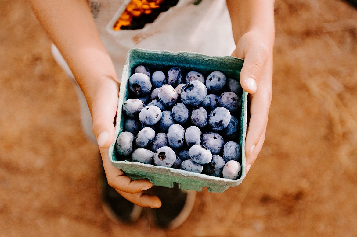 Blueberries grown at local Othello farm Basin Farmworks, run by Ironworks owner Erika Rattray, who recently received a $10,000 grant from American Farmland Trust.