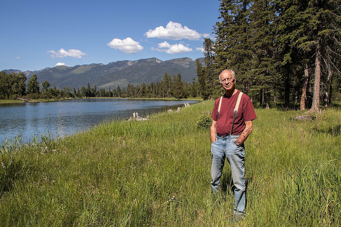 Ed Goldberg stands on his property along the Swan River east of Bigfork on June 22, 2023. Goldberg just placed his 40 acres under a conservation easement. (Kate Heston/Daily Inter Lake)