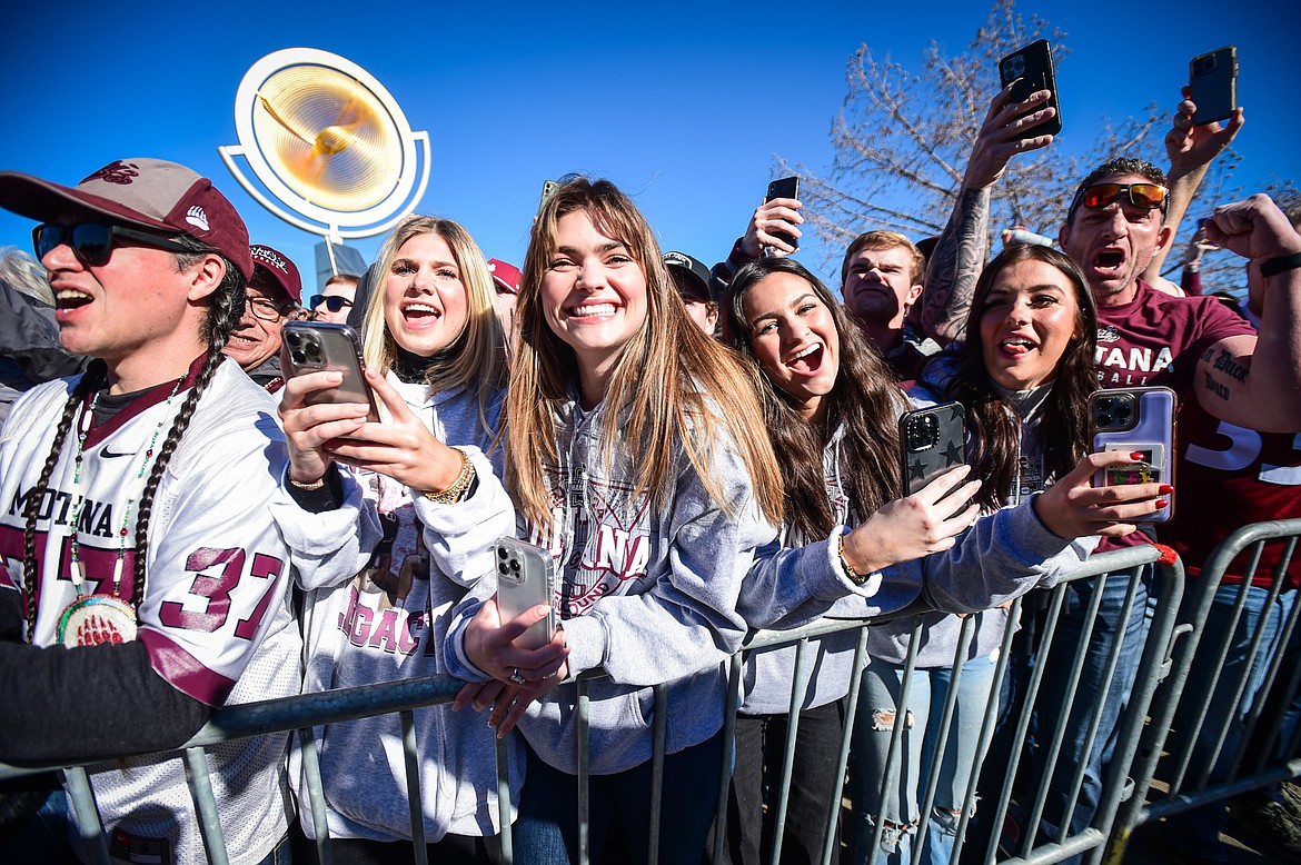 Montana fans cheer on the Griz as the players enter the stadium before the FCS National Championship against the South Dakota State Jackrabbits at Toyota Stadium in Frisco, Texas on Sunday, Jan. 7. (Casey Kreider/Daily Inter Lake)