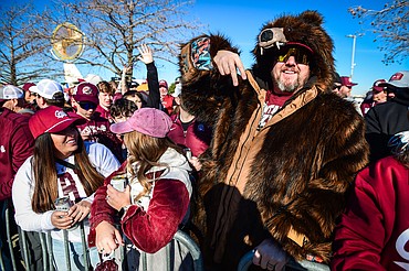 Montana fans cheer on the Griz as the players enter the stadium before the FCS National Championship against the South Dakota State Jackrabbits at Toyota Stadium in Frisco, Texas on Sunday, Jan. 7. (Casey Kreider/Daily Inter Lake)