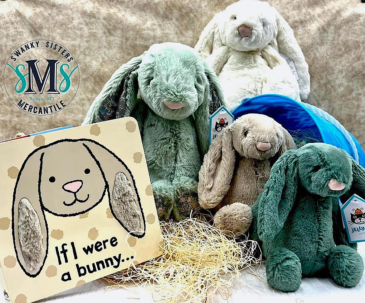 Sweet stuffed bunnies and a storybook are some of the swanky baby goods available at Swanky Sisters Mercantile in Ronan. (Courtesy Photo)