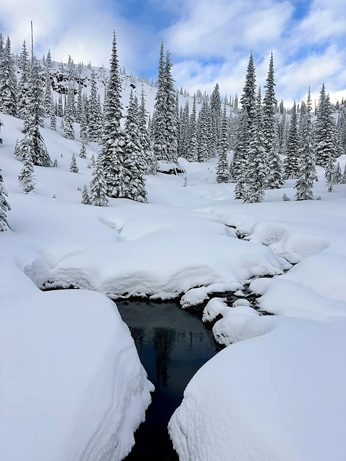 Judah Draxlir shared this photo of the snow in the backcountry this weekend. The region received anywhere from a few inches to more than a foot of new snow after a storm passed through the region on Monday night.