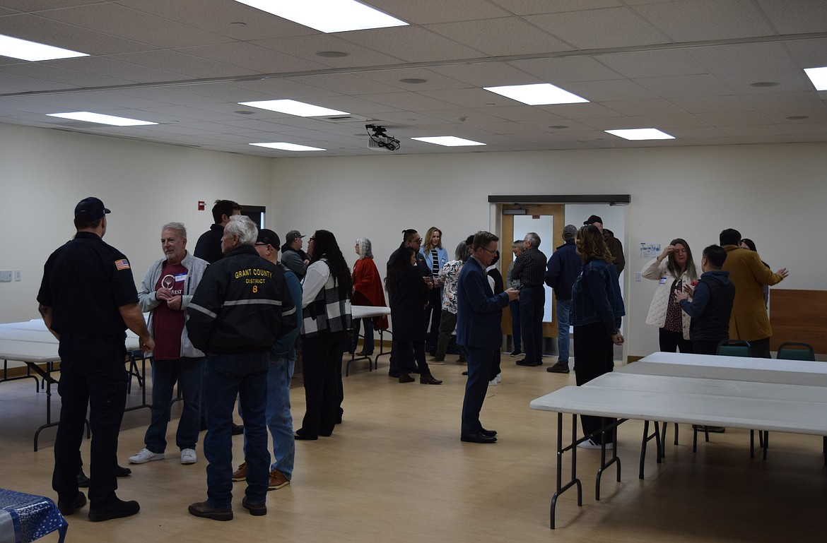 National Law Enforcement Appreciation Day Luncheon attendees network before Tuesday afternoon’s event, which was held by the South Grant County Chamber of Commerce.