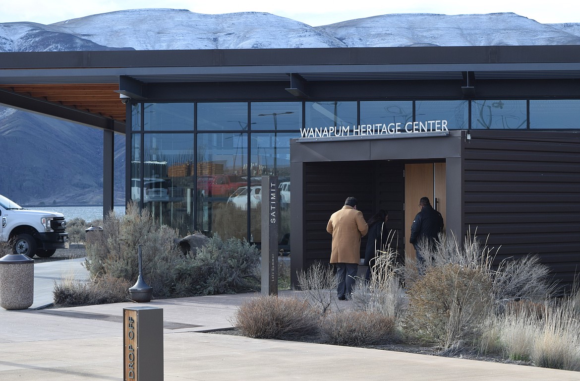 Attendees of the National Law Enforcement Appreciation Day Luncheon walk into the Wanapum Heritage Center Tuesday to celebrate and honor law enforcement from South Grant County.