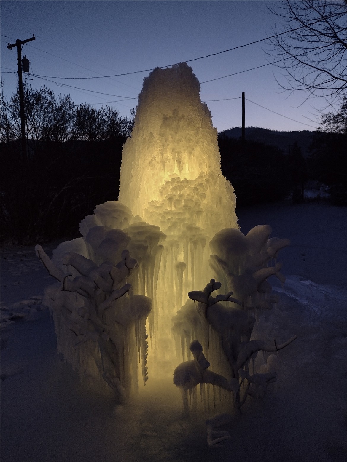 Jeanine Cook captured some winter ice art in Sanders County as an arctic blast delivered subzero temperatures to the area last weekend. Plains dipped to minus 27 and Dixon hit minus 30 on Jan. 13, according to National Weather Service data.