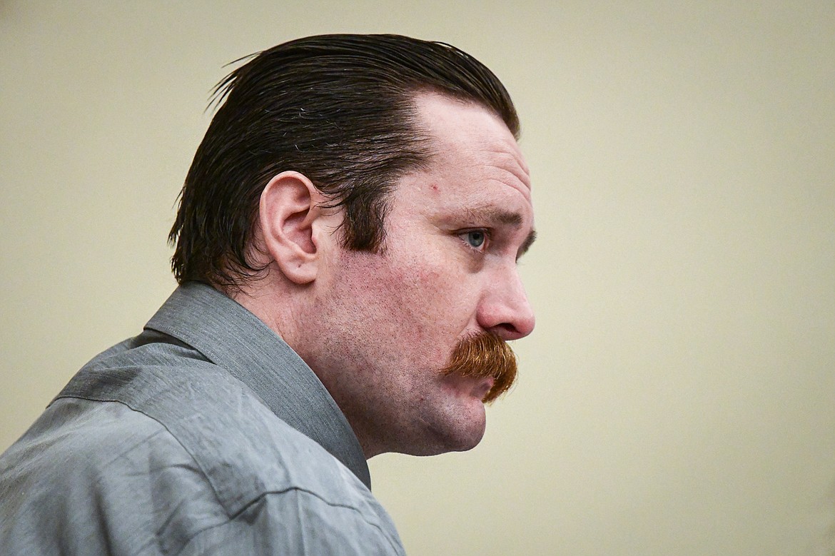 Steven Justin Hedrick is shown during his trial for deliberate homicide at Flathead County District Court on Tuesday, Jan. 16. (Casey Kreider/Daily Inter Lake)