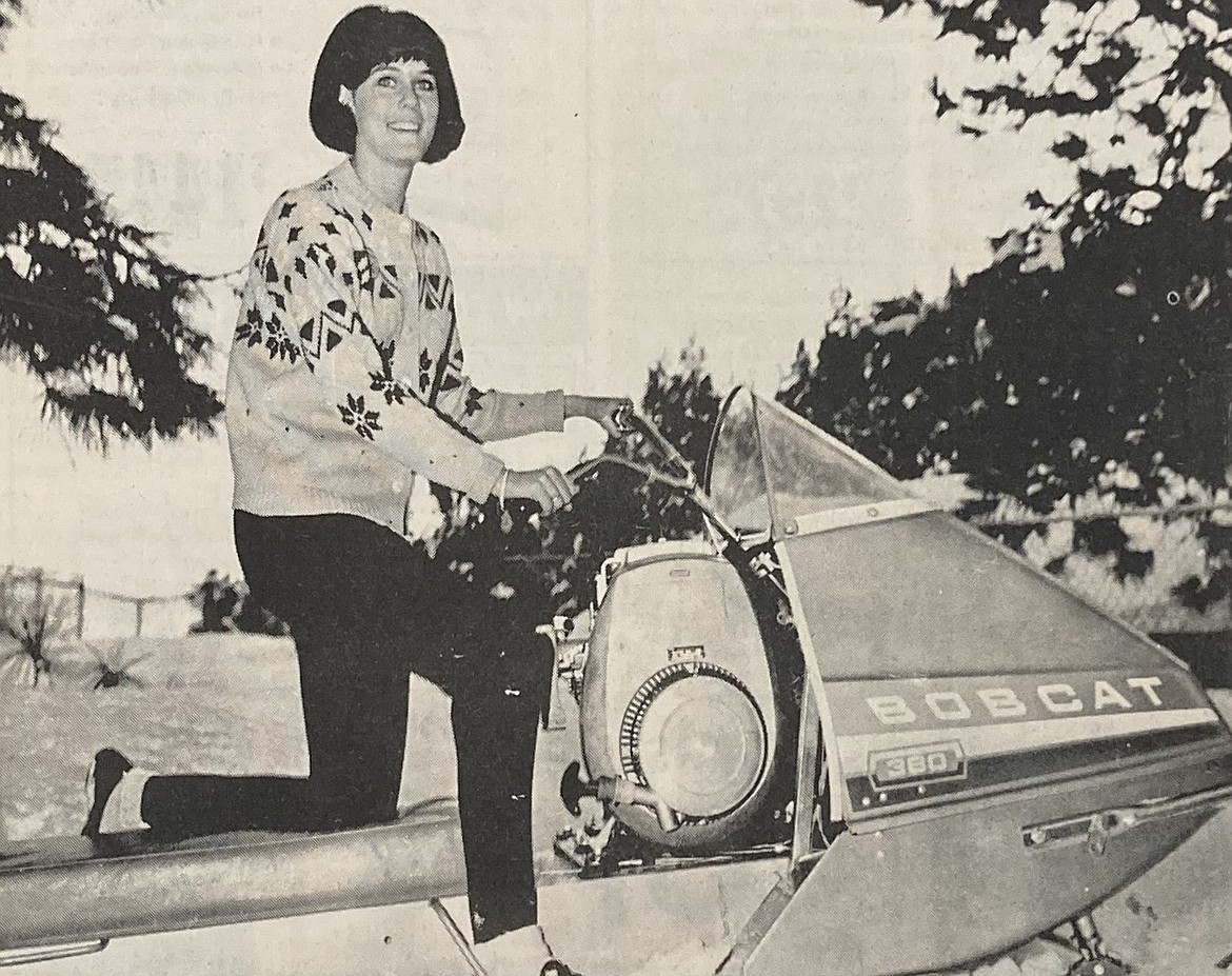 In January 1969, Miss Coeur d’Alene Linda Dreschel challenged the media to a snowmobile race.