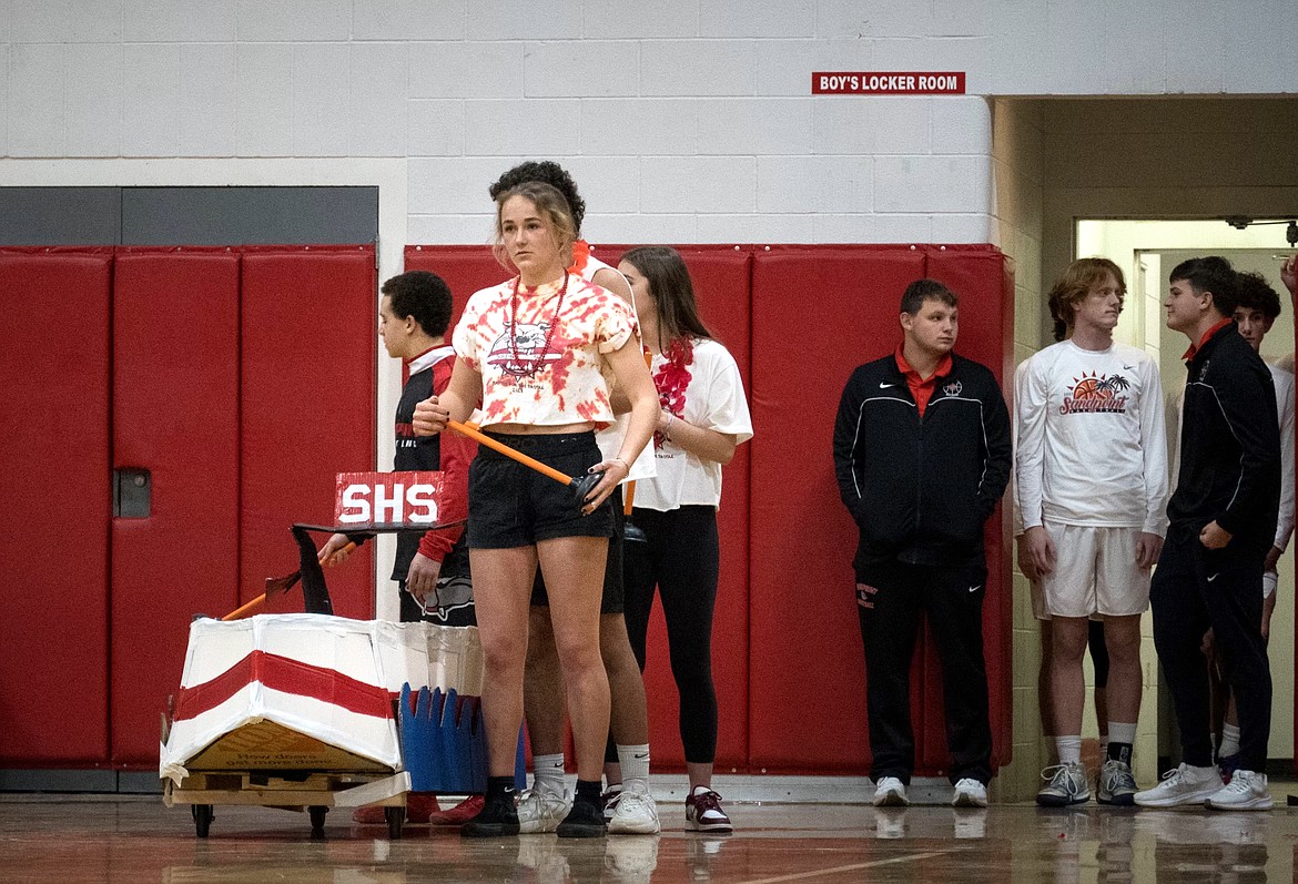 Sandpoint High School students get ready to compete in a spirit competition as the Bulldog compete against Lakeland in the 2023 Battle for the Paddle. This year's event is Friday at Lakeland High School.