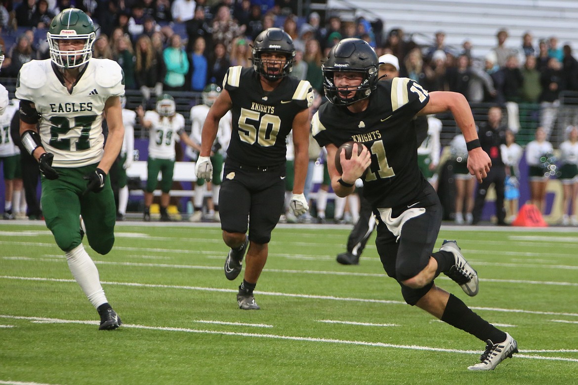 Royal junior Lance Allred (11) was named the WSFCA 1A Overall State Player of the Year, and Knight senior Juan Morales (50) was one of six Knights to earn all-state honors.