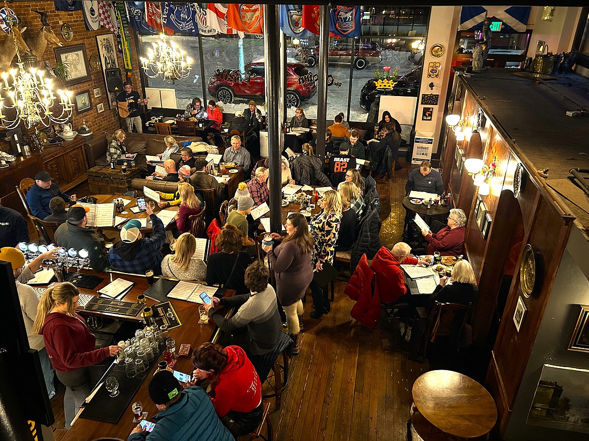 The Crown and Thistle Pub is full for Beer Choir on Thursday.