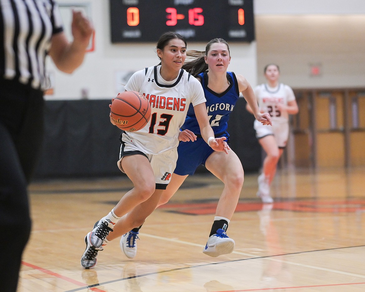 Ronan's  Arianna Zepeda races down the court during last week's game against Bigfork.  (Christa Umphrey photo)