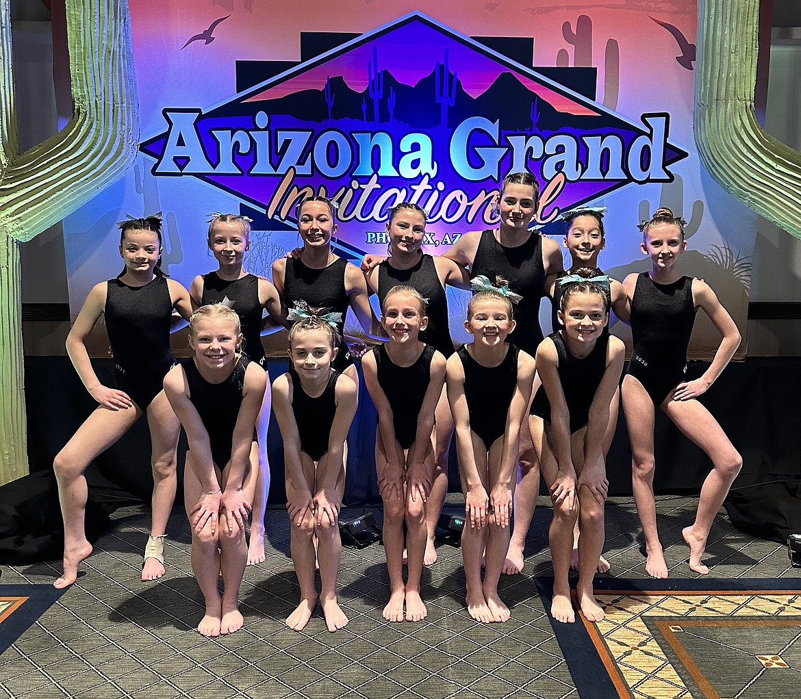 Courtesy photo
Avant Coeur Gymnastics Level 6 girls took 3rd Place Team at the Arizona Grand Invitational in Phoenix. In the front row from left are Kaylee Flodin, Sydney Traub, Aurora Heath, Abigail Haler and Stella Olson; and back row from left, Piper Durham, Tia Candelario, Julianna Bonacci, Madi Jereczek, Mikaela Krell, Ellie Chang and Mia Fletcher.