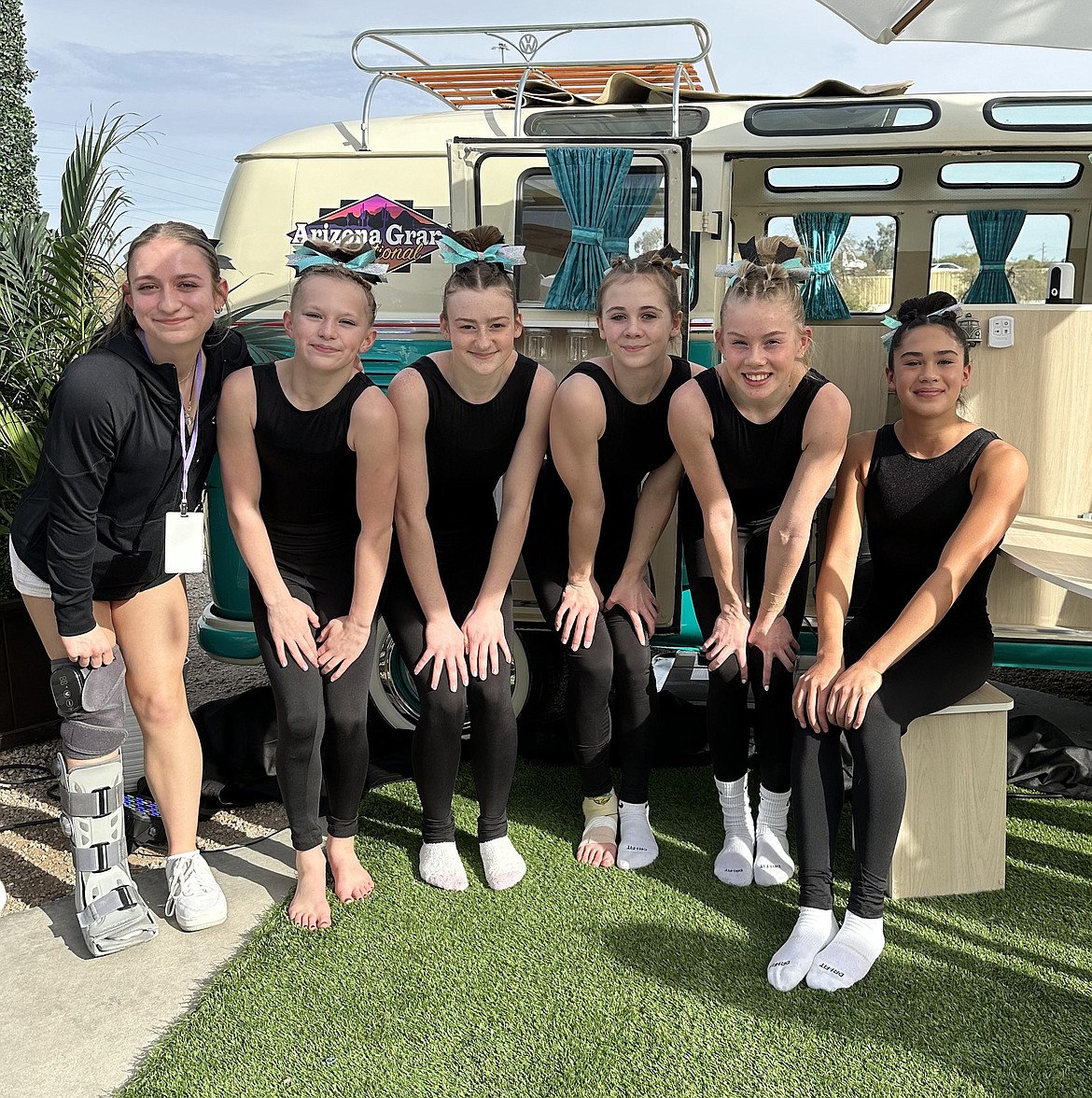 Courtesy photo
Avant Coeur Gymnastics Level 9 girls at the Arizona Grand Invitational in Phoenix. From left are Kayce George, Piper St John, Sara Rogers, Claire Traub, Avery Hammons and Kenzie Short.