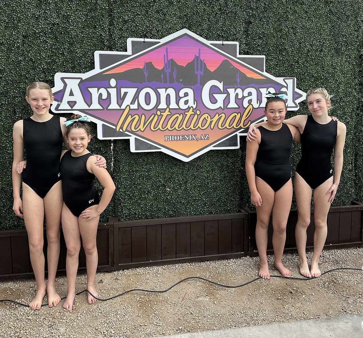 Courtesy photo
Avant Coeur Gymnastics Xcel Golds at the Arizona Grand Invitational in Phoenix. From left are Elsie Frost, Katy Grantham, Evelynn Prescott and Addison Hundrup.