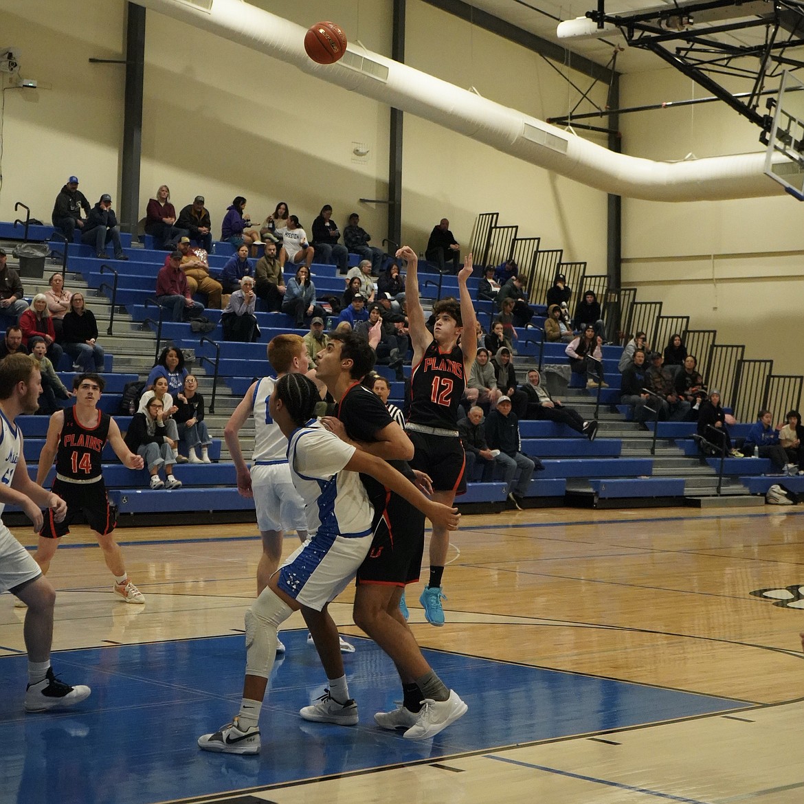 Plains guard Darren Standeford (12) during lets a shot fly during the Horsemen's win over Mission this past week in St. Ignatius  (Courtesy photo)