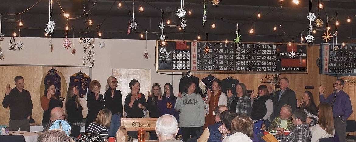 Silver Valley officers and board members gathered to be sworn in for a new year and celebrate dedicated in the community for their efforts.
Board members: Juli Zook, president, Keri Alexander, past president, Kelton Enich, first vice president, Andy Helkey, second vice president, Chris Marker, treasurer, and Scott Albrethsen, secretary.   
Board members include: Angie Soper, Melinda Parks, Molly Roberts, Jessica Krulitz, Tristen Straw, Bridget Hojem, Gina Doerschel, Sarah Murphy, Tara Lodi, and Gus Colburn.