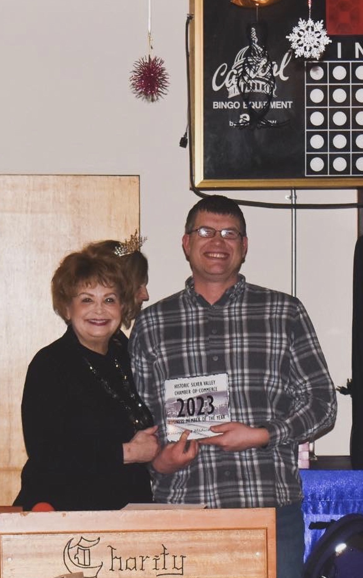 John Cook was recognized as the Business Member of the Year at the Silver Valley Chamber Awards and  installment dinner Friday, Jan. 19. Chamber president Juli Zook presented the award.