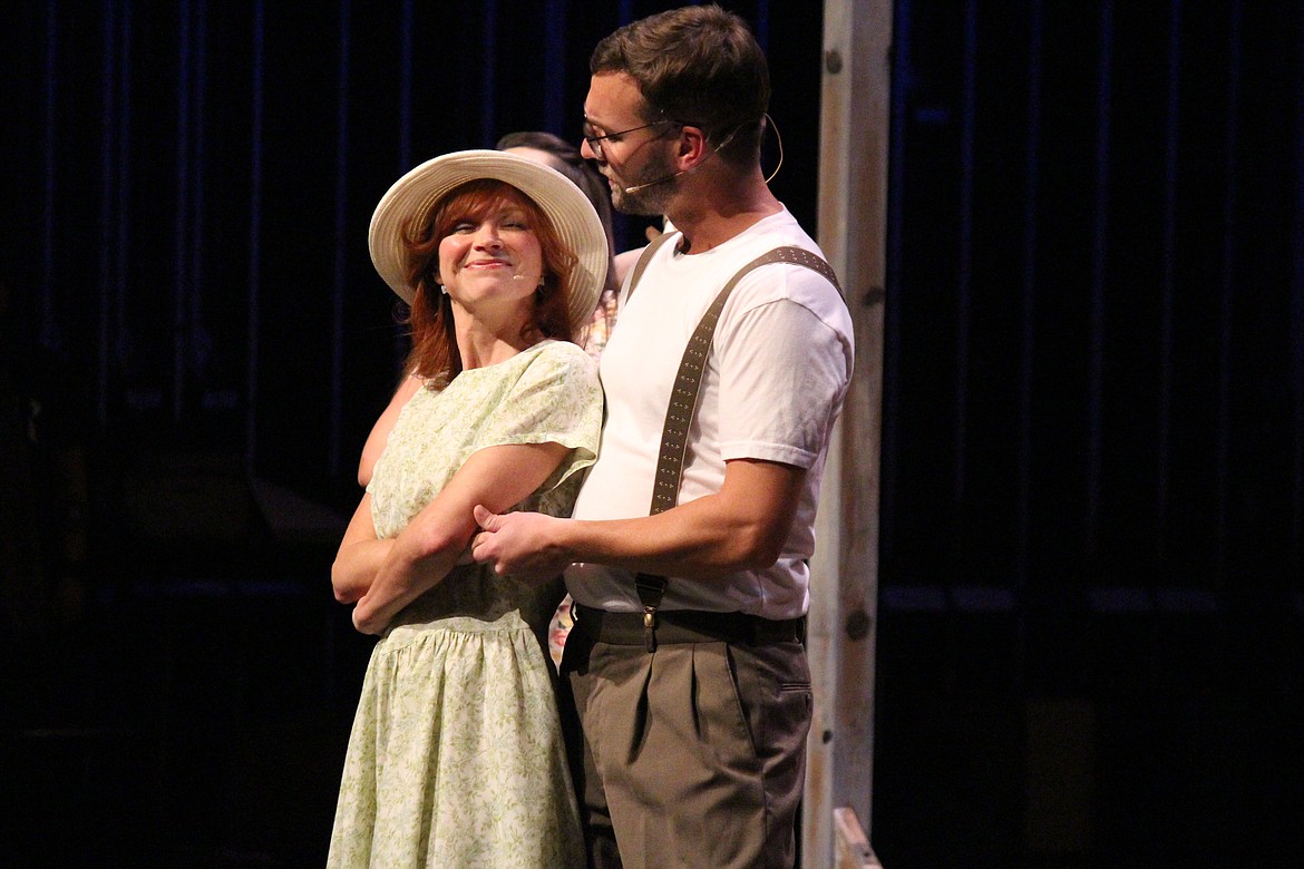 In 1923, Alice Murphy (Rachel Marie Powers), front, has taken a liking to Jimmy Ray Dobbs (Riley Youngren), back, in the Quincy Valley Allied Arts production of “Bright Star.”